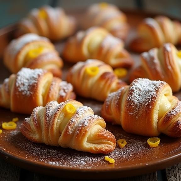 Un vassoio di sfogliatelle ricce e frolle appena sfornate.